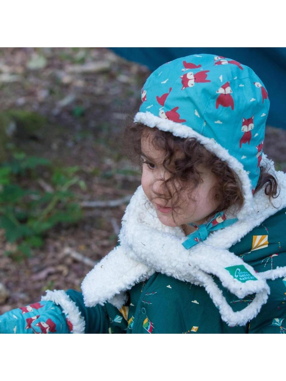 Little Green Radicals Night Time Foxes Sherpa Hat 1-3y-by Loving Kindness podcst